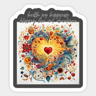 health joy happiness blessing love and abundance Sticker